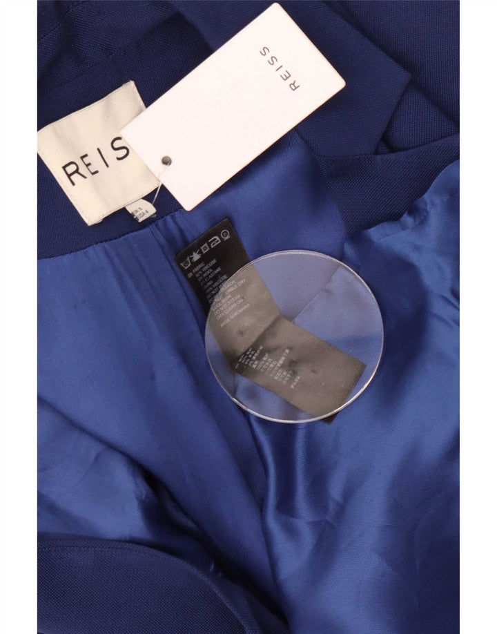 Jaqueta blazer feminina Reiss com 1 botão Reino Unido 8 viscose azul pequena