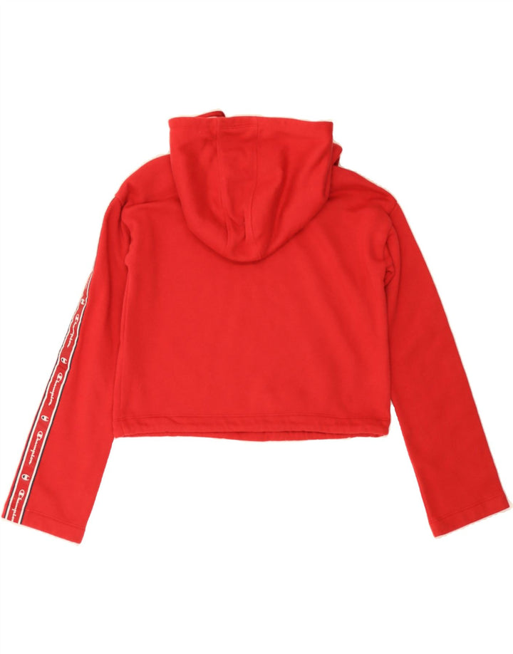 CHAMPION Womens Oversized Graphic Hoodie Jumper UK 6 XS Red Cotton Vintage Champion and Second-Hand Champion from Messina Hembry 