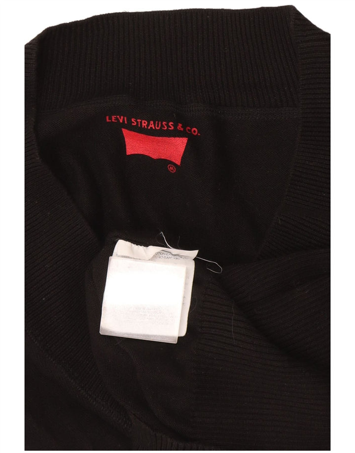 Suéter feminino Levi's com decote em V Reino Unido 12 algodão preto médio