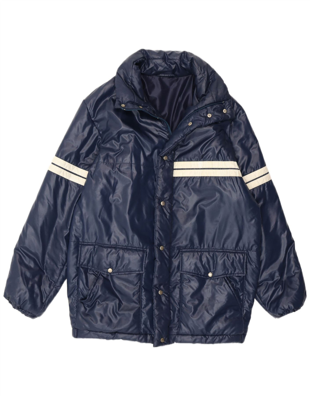 Casaco masculino acolchoado com capuz VINTAGE IT 52 XL azul marinho