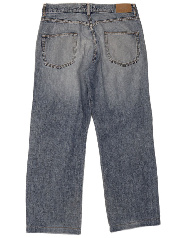 Zara Mens Straight Jeans EU 46 XL W36 L29 Azul Algodão