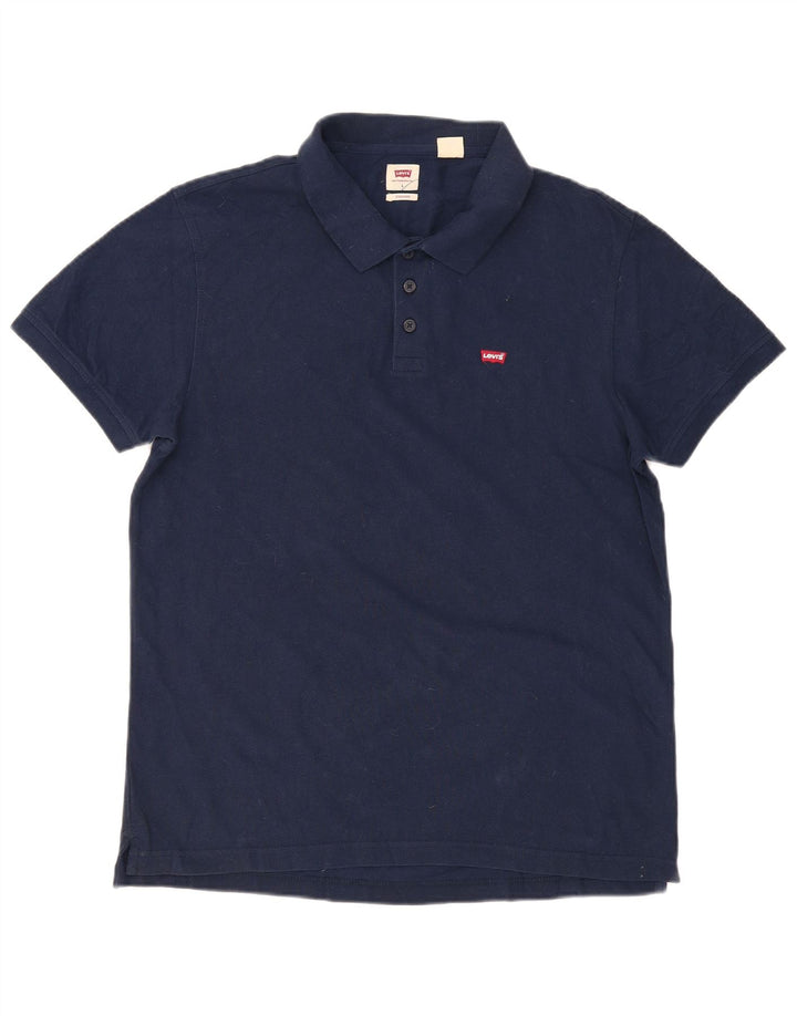 Camisa polo masculina Levi's Standard Fit grande algodão azul marinho