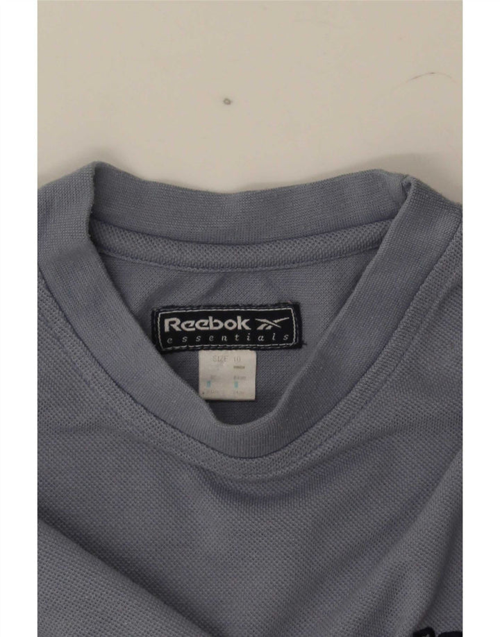 Camiseta Reebok Feminina Crop Top UK 10 Pequena Cinza