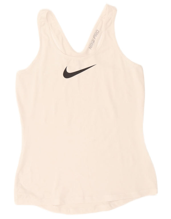 Colete gráfico Nike feminino Dri Fit Top UK 14 grande branco