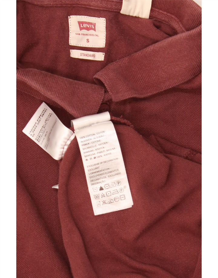 Camisa pólo masculina Levi's Standard pequena marrom de algodão