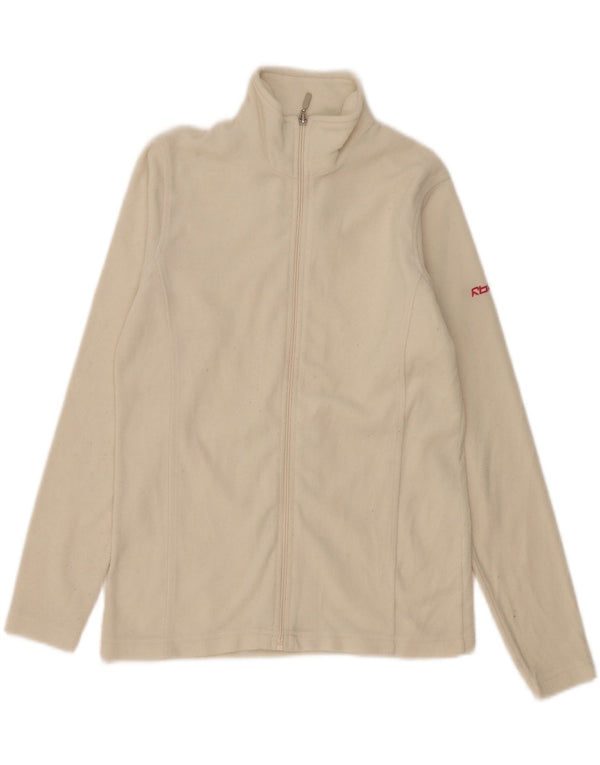 Reebok Womens Fleece Jacket UK 10 Pequeno Off White Poliéster