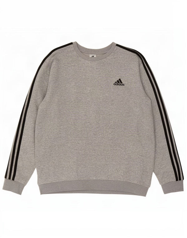 Adidas Mens Moletom Jumper XL Cinza Flecked Algodão