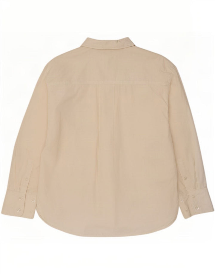 Zara Camisa Oversized Feminina UK 14 Médio Algodão Branco