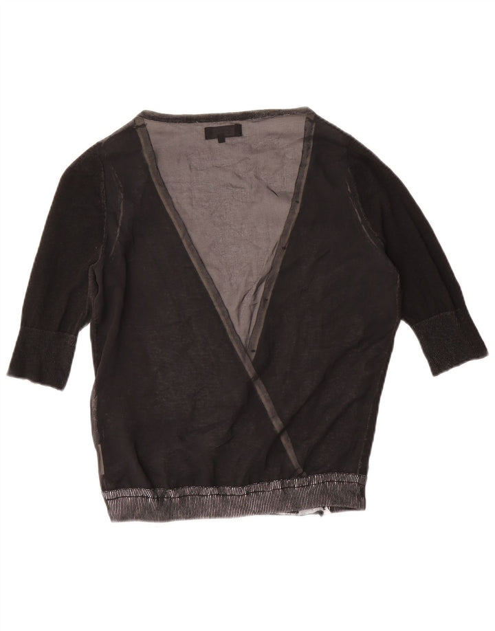 Suéter cardigã feminino Guess manga 3/4 Reino Unido 12 cinza médio