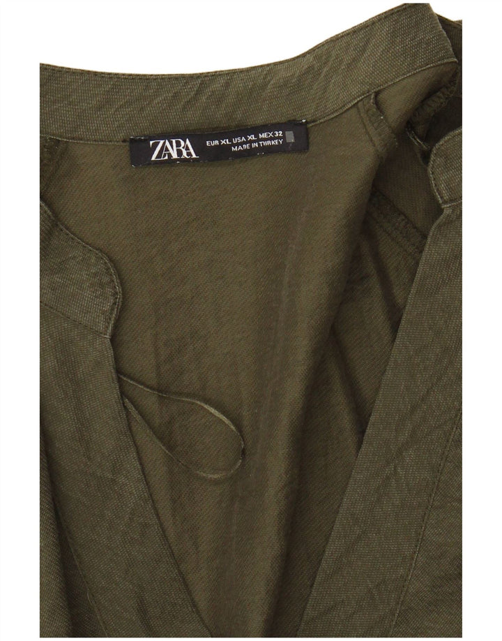 Macacão feminino ZARA UK 18 XL cáqui Lyocell
