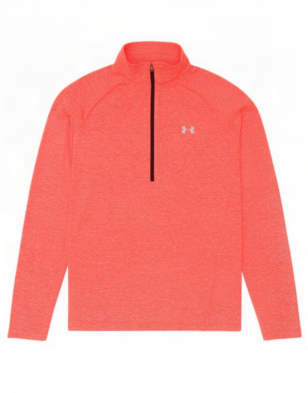 Under Armour Mens Heat Gear Pulôver Treino Top XL Laranja Salpicado