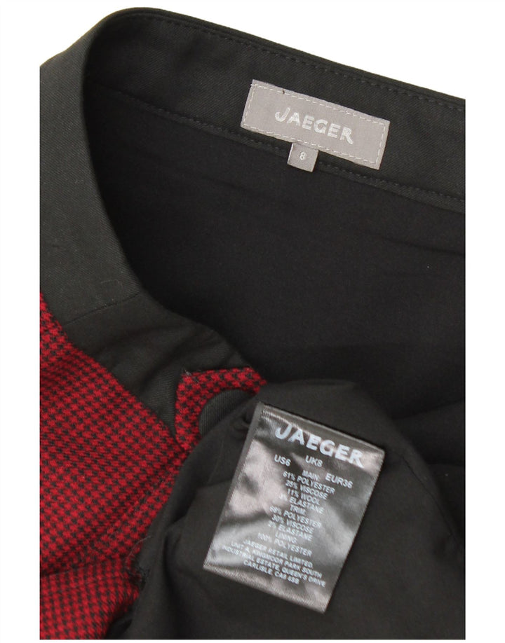 Saia lápis feminina Jaeger Reino Unido 8 pequena W27 Borgonha Houndstooth poliéster