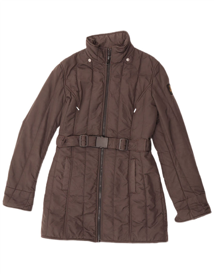 Casaco corta-vento feminino Refrigiwear Cruz UK 14 médio marrom nylon