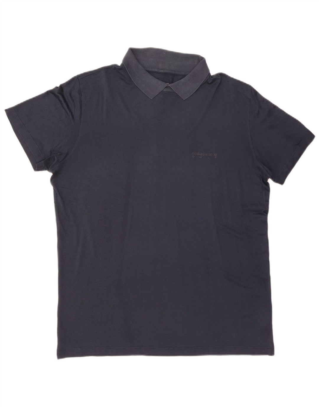 Camisa polo masculina GIORGIO ARMANI IT 50 seda azul marinho médio