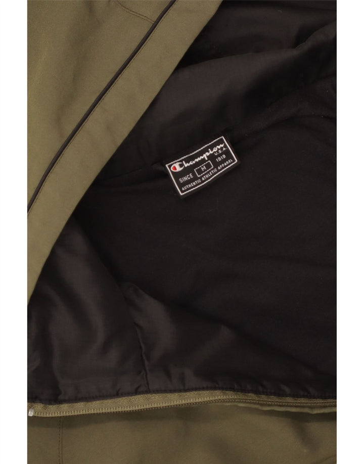 Jaqueta corta-vento masculina Champion com capuz UK 38 Medium Khaki Colourblock