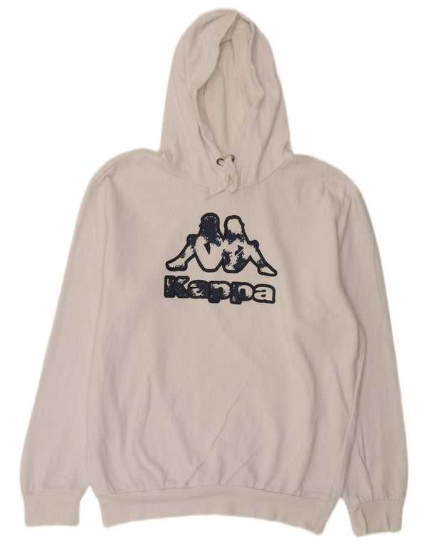 Kappa moletom com capuz gráfico masculino 2XL algodão branco