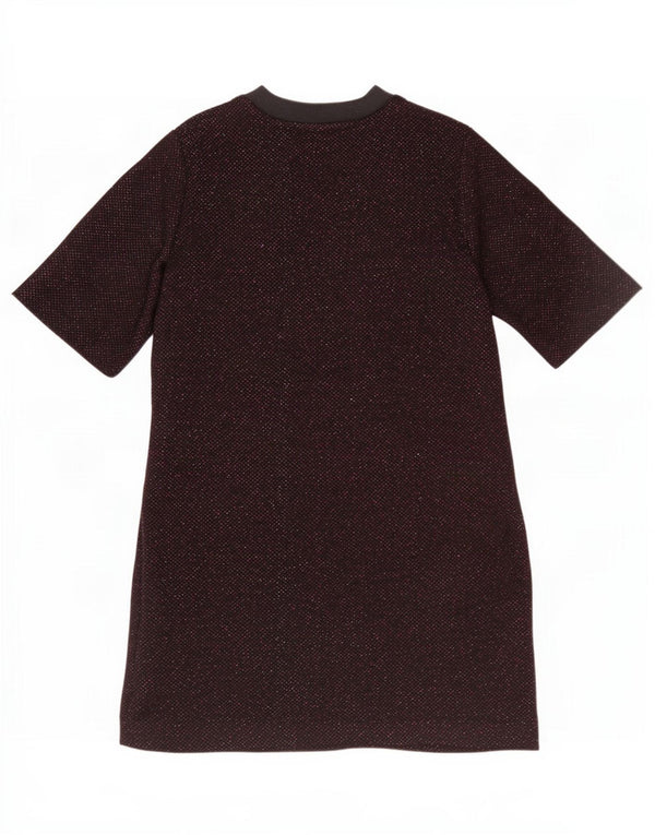 Topshop vestido feminino com camiseta gráfica Reino Unido 8 pequeno marrom floral poliéster