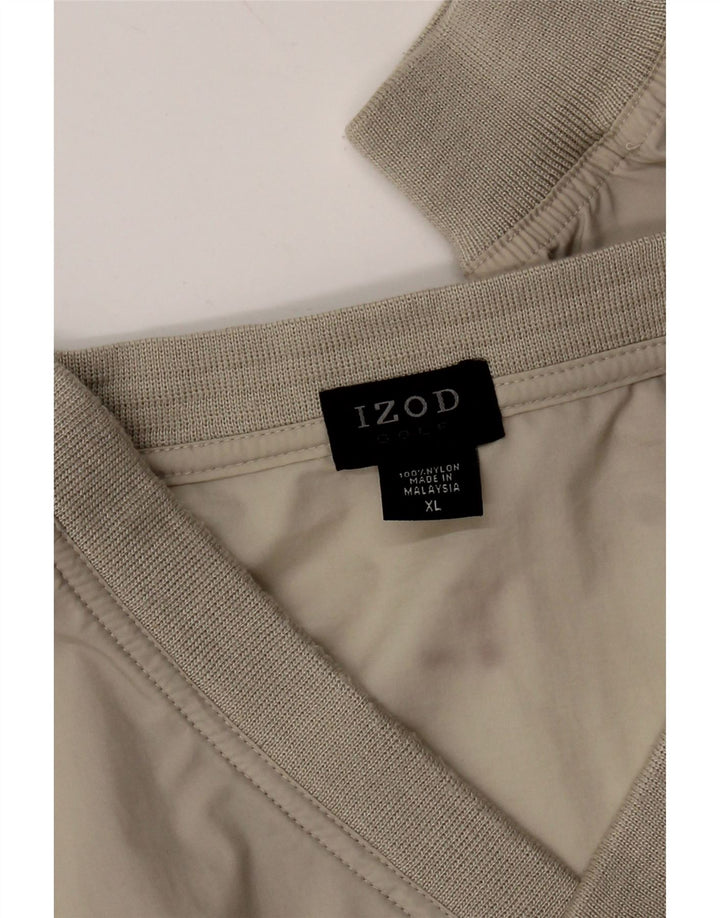 Izod Mens Loose Fit Pulôver Treino Top XL Cinza Nylon
