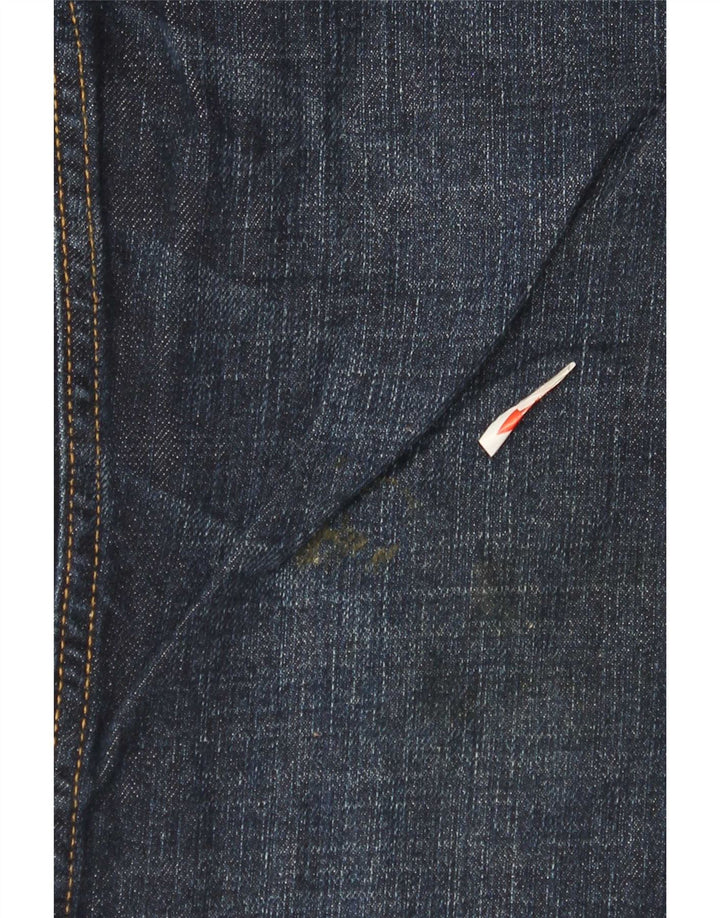 Calça jeans reta feminina Weird Fish W36 L28 algodão azul marinho