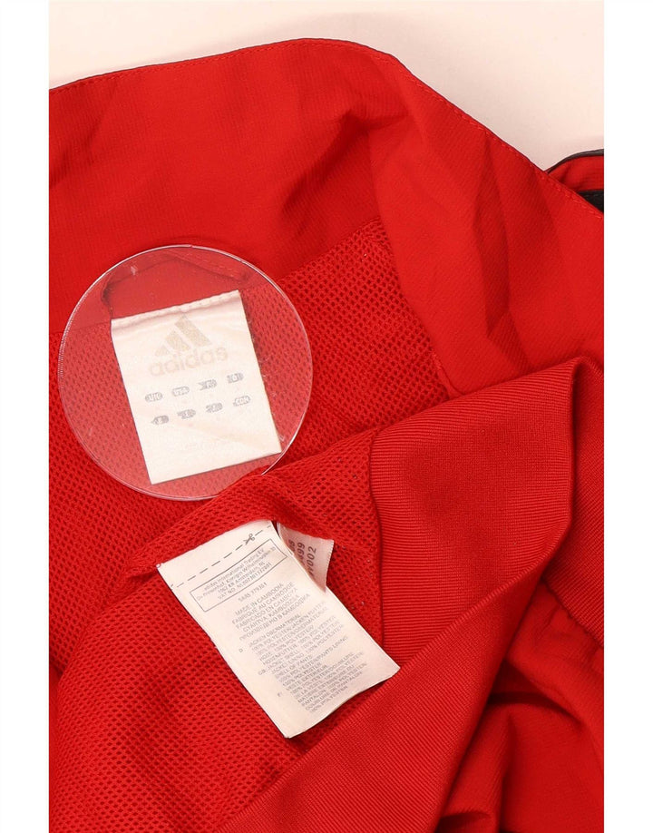 Adidas Mens Treino Top Jaqueta Médio Vermelho Colorblock Poliéster