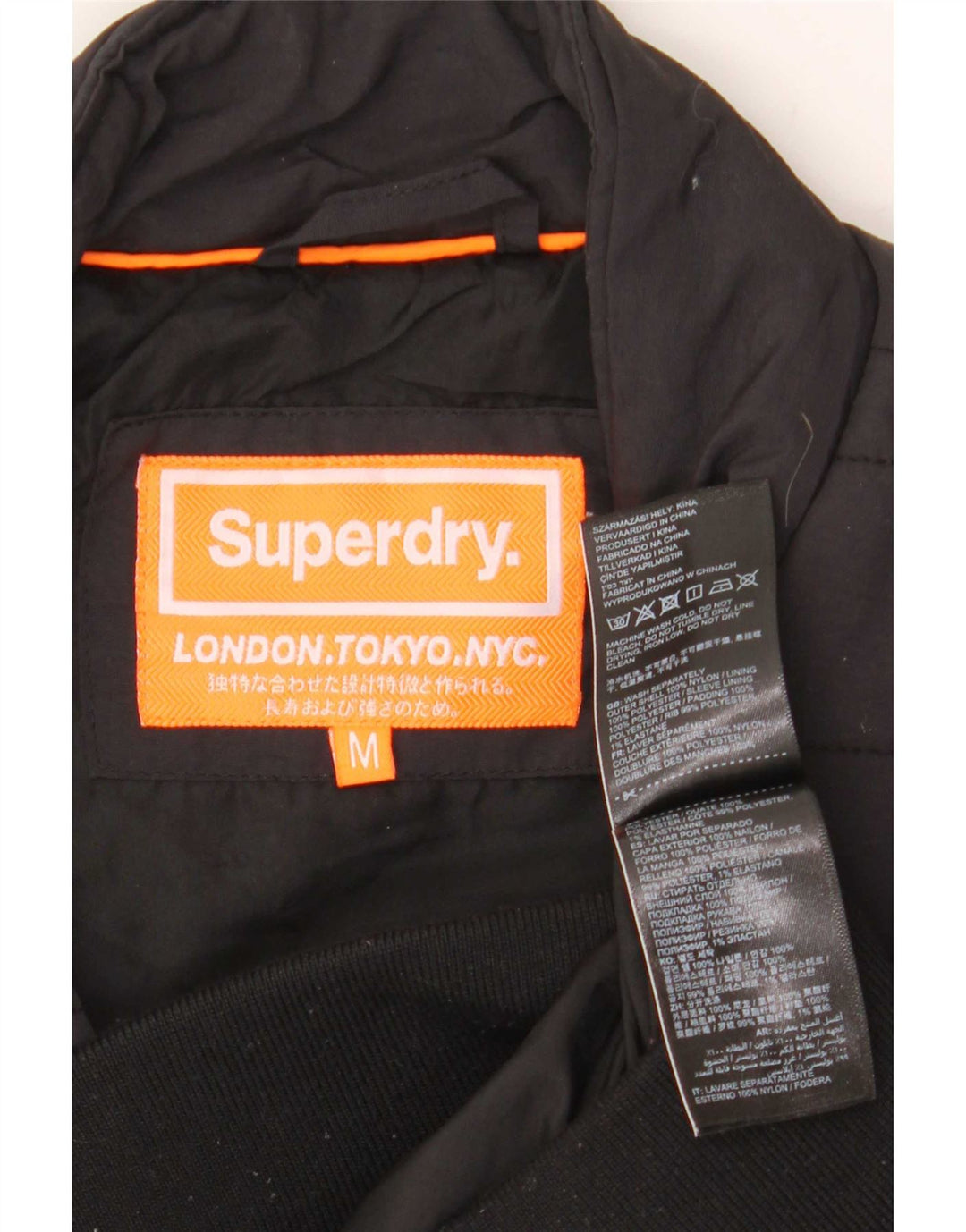 Jaqueta acolchoada masculina Superdry UK 38 médio preto nylon
