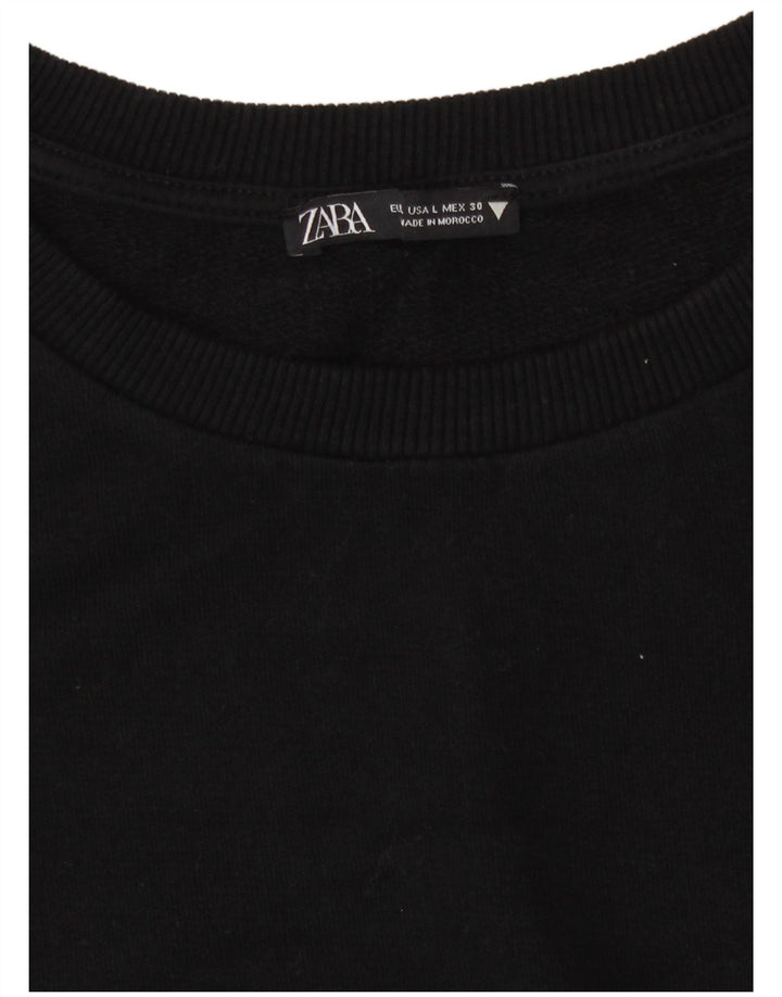 Zara moletom feminino jumper UK 16 grande preto