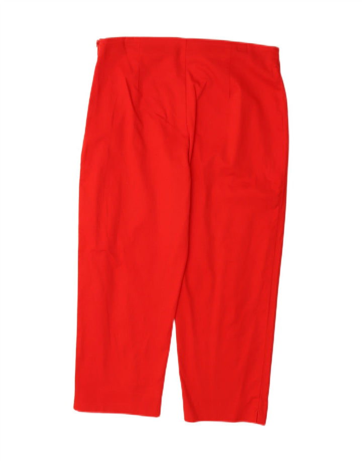 Calças cortadas femininas Marks & Spencer UK 12 médio W30 L24 algodão vermelho