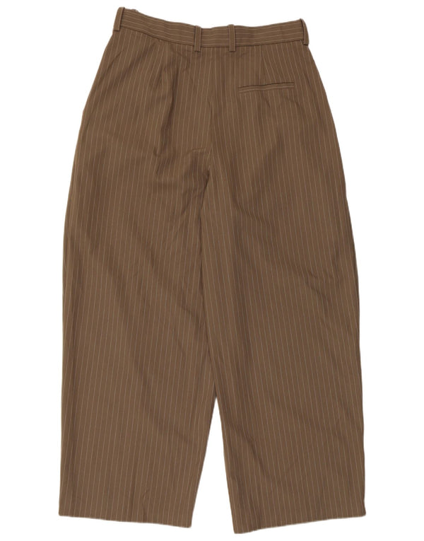 Calça chino feminina Marks & Spencer UK 14 grande W32 L29 listrada marrom