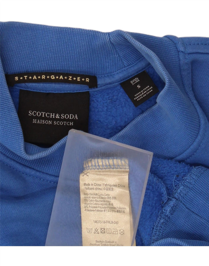 Scotch & Soda moletom feminino grande com estampa gráfica UK 10 pequeno azul