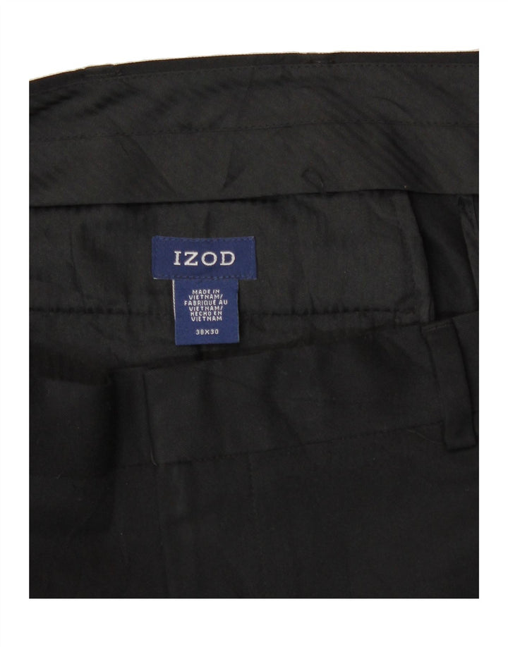 IZOD Mens Straight Chino Trousers W38 L30 Black Vintage Izod and Second-Hand Izod from Messina Hembry 