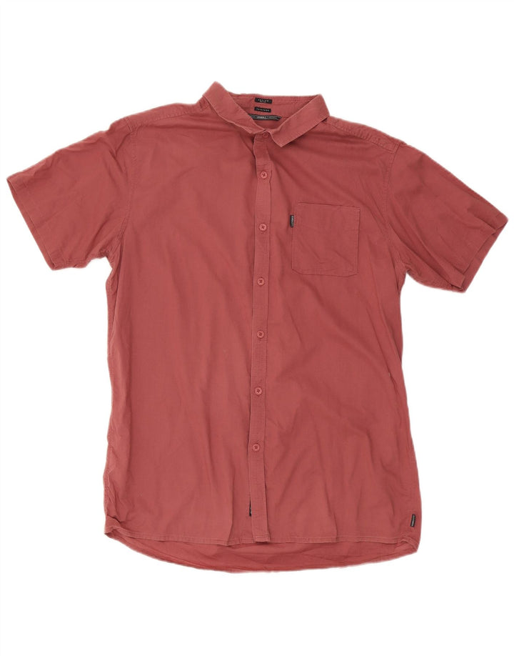 Camisa masculina O'Neill sob medida de manga curta de algodão vermelho médio