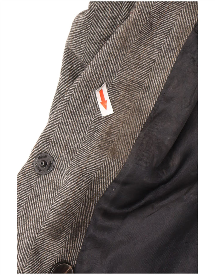 Jaqueta blazer feminina Zara com peito duplo Reino Unido 10 espinha de peixe cinza pequena