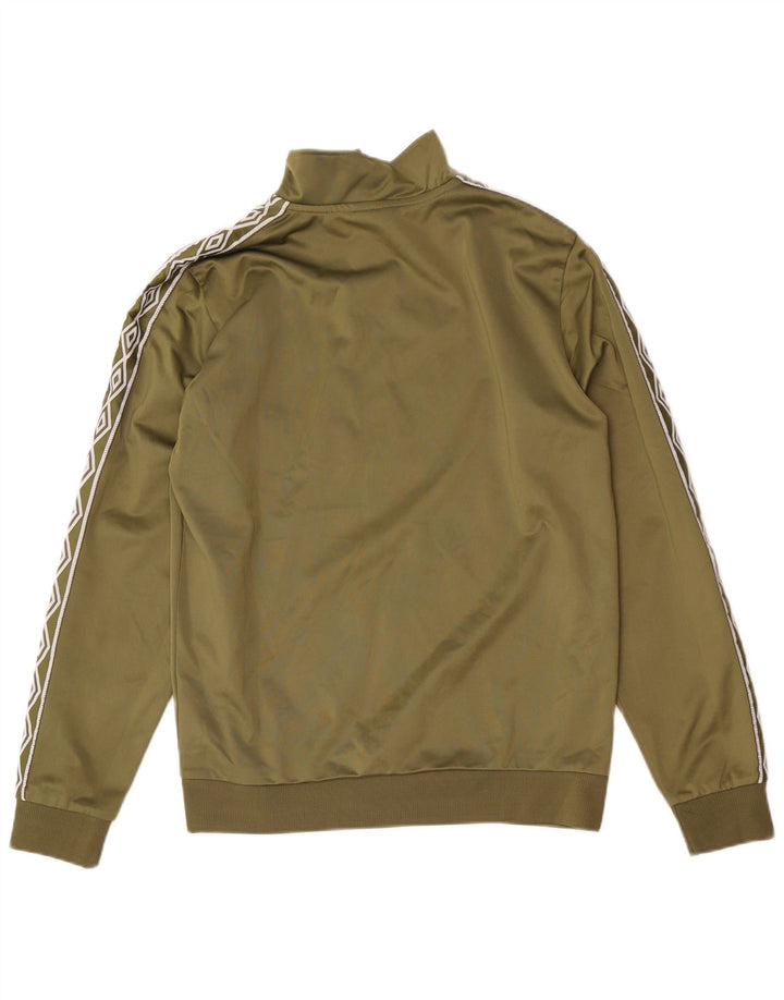 Moletom masculino Umbro com zíper e gola em poliéster pequeno cáqui