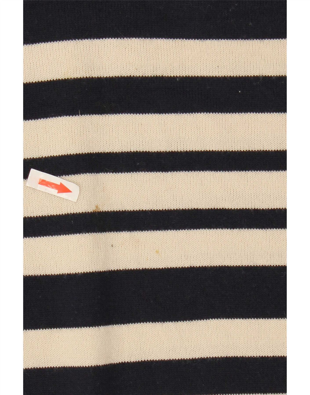 Suéter feminino Marks & Spencer com decote em V UK 12 listrado branco médio