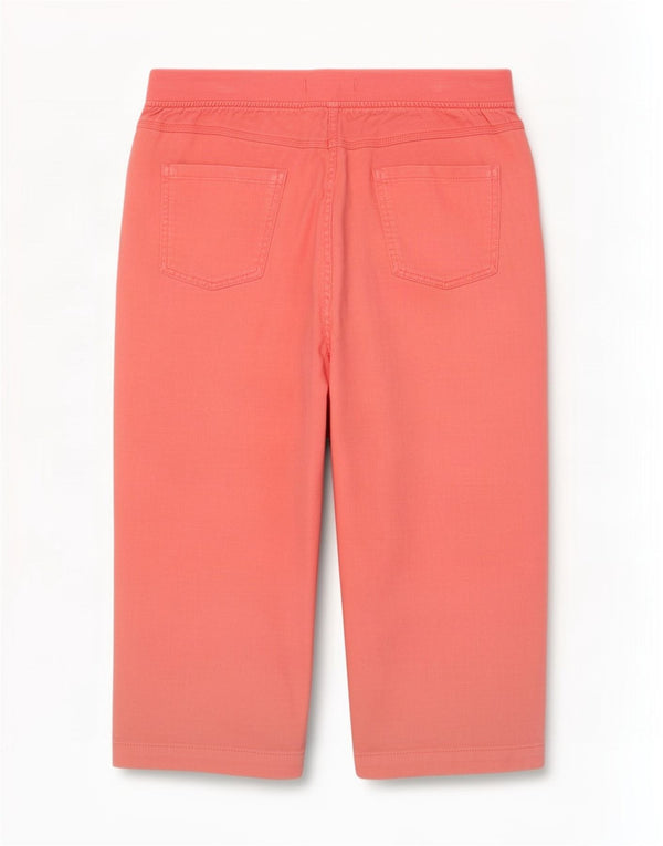 Calça capri feminina Marks & Spencer Reino Unido 18 XL W38 L20 linho rosa