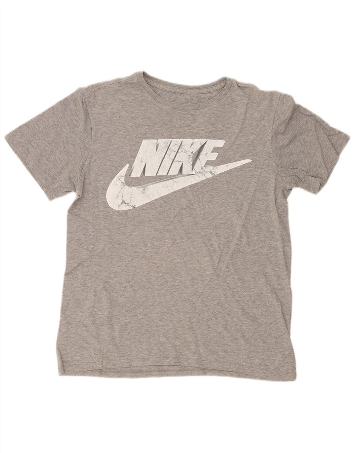 Camiseta Nike masculina Athletic Cut Graphic Camiseta pequena cinza manchada