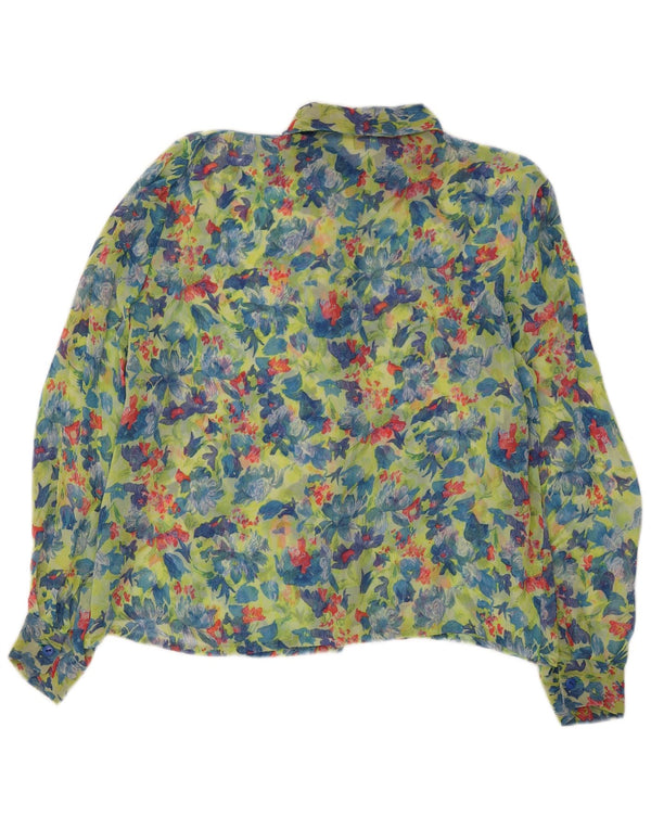 Blusa feminina Leonik transparente IT 52 2XL verde floral