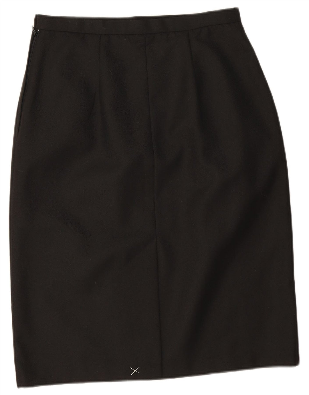 Saia lápis feminina vintage UK 14 médio W28 poliéster preto