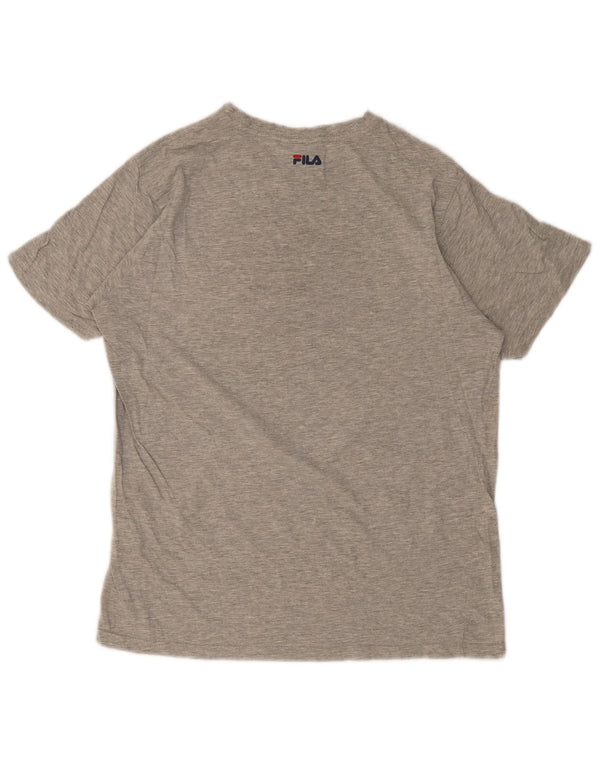 Fila Camiseta masculina gráfica Top cinza médio manchado