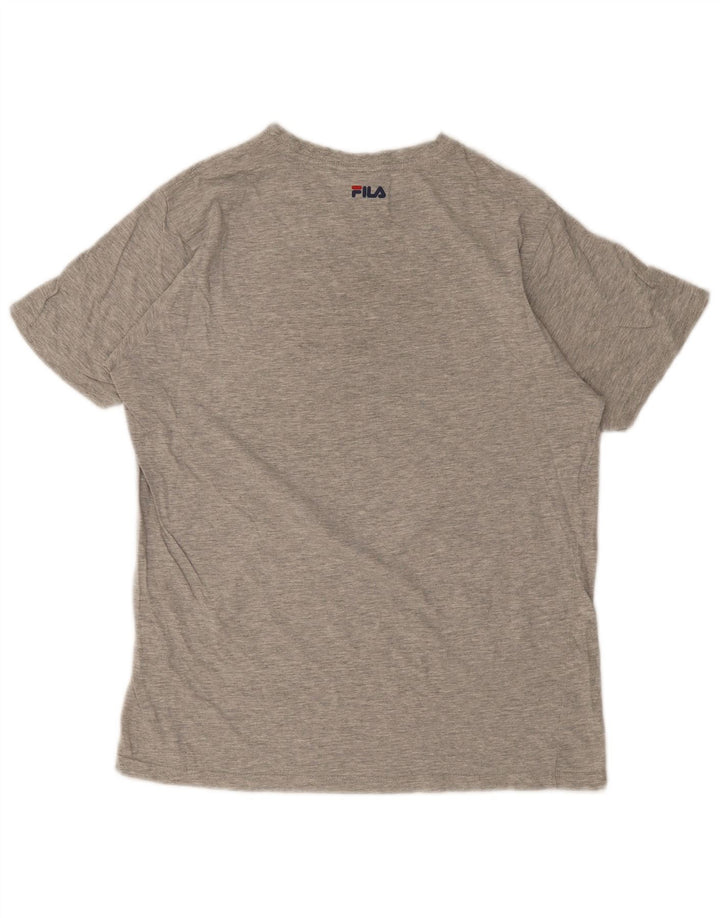 Fila Camiseta masculina gráfica Top cinza médio manchado