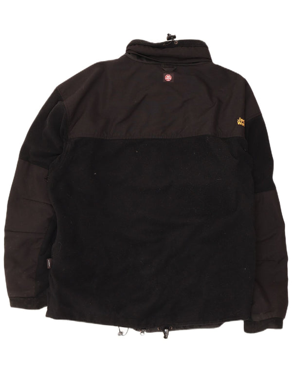Jaqueta masculina de lã com capuz Jack Wolfskin Reino Unido 48 2XL preto colorblock