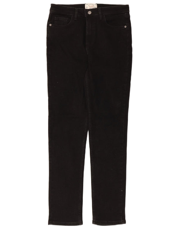 Calça jeans feminina Fat Face Sway Slim UK 12 médio W30 L30 algodão preto