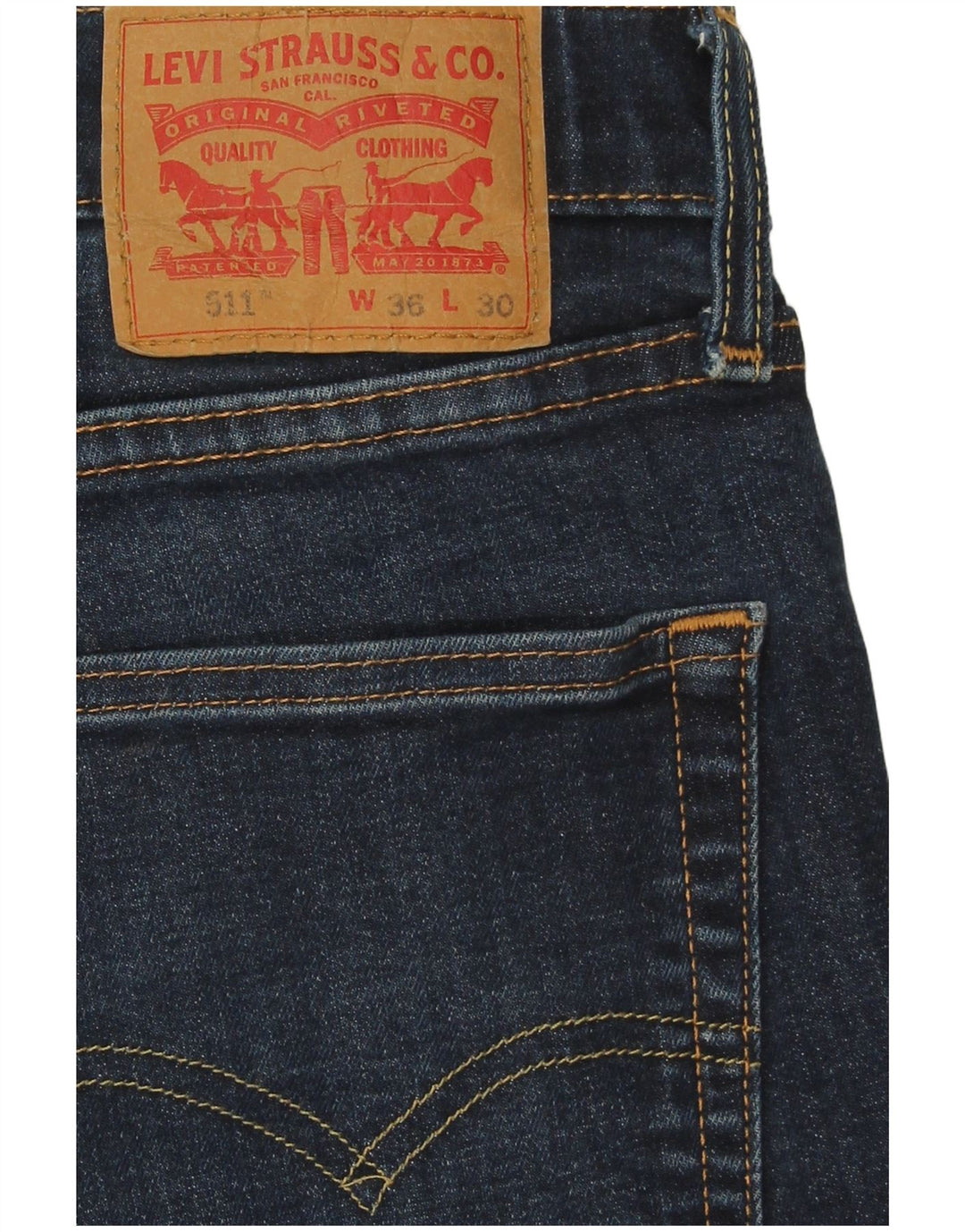 Levi's Masculino 511 Slim Jeans W36 L30 Azul Marinho Algodão