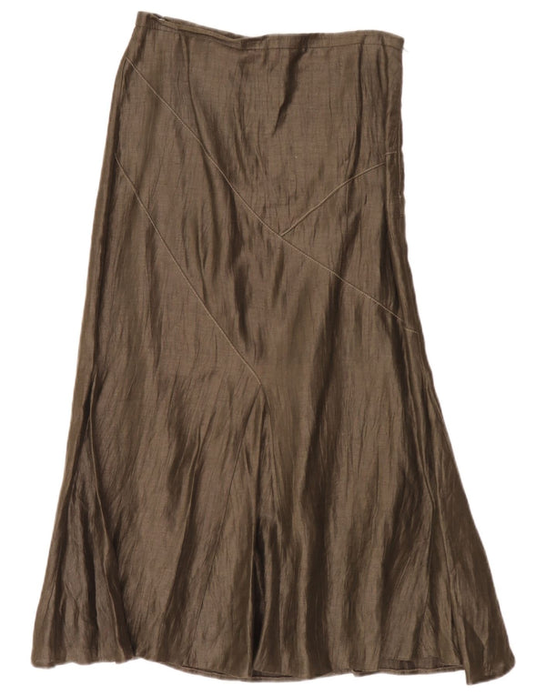 Saia maxi feminina de cintura alta Gerry Weber Reino Unido 10 pequena W30 cáqui
