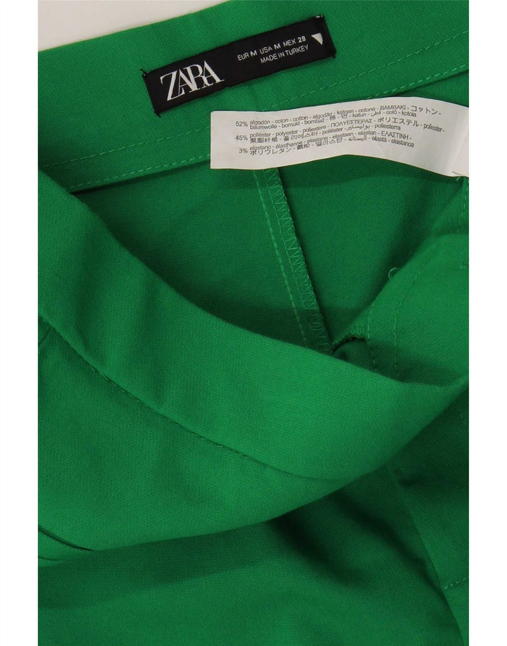 Calça feminina Zara Bootcut cortada média W28 L25 algodão verde