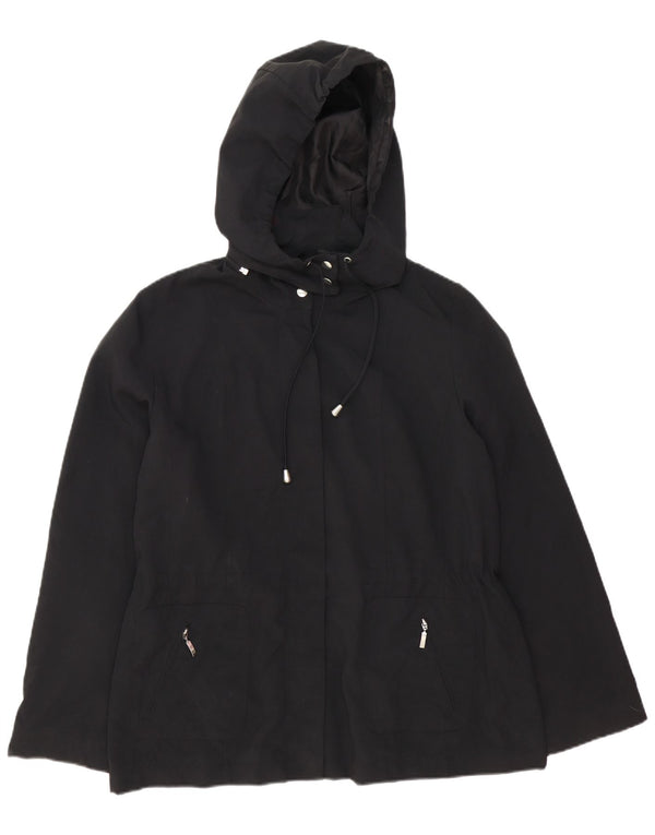 Jaqueta corta-vento feminina com capuz Marks & Spencer UK 16 grande preta