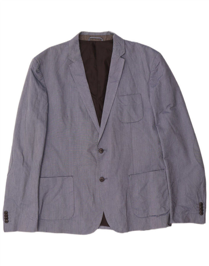 Jaqueta blazer masculina de 2 botões Jack & Jones IT 56 3XL algodão azul