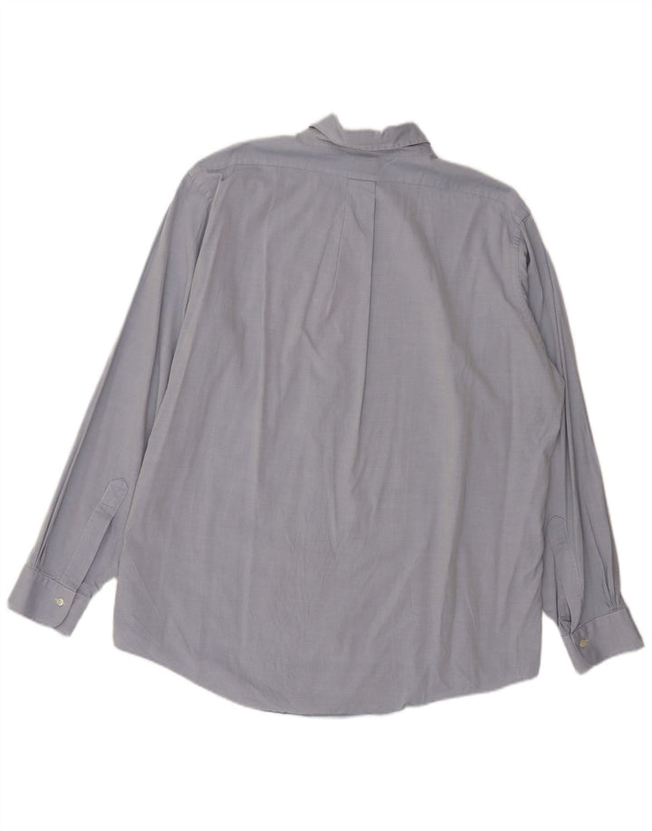 Camisa masculina Brooks Brothers tamanho 17 XL algodão azul