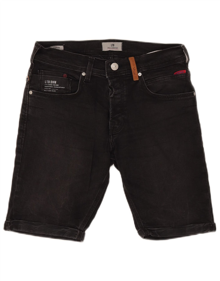 Shorts jeans masculino LTB pequeno W28 algodão preto