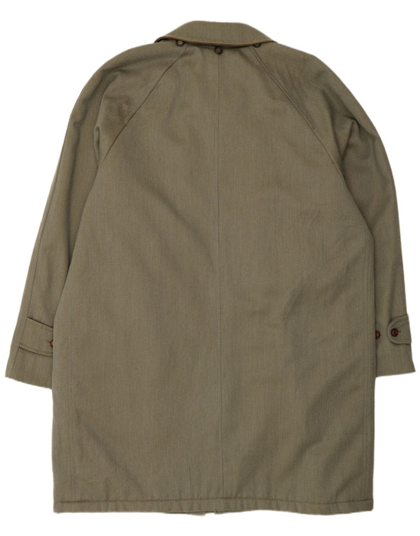 Sobretudo masculino vintage EU 58 4XL lã verde